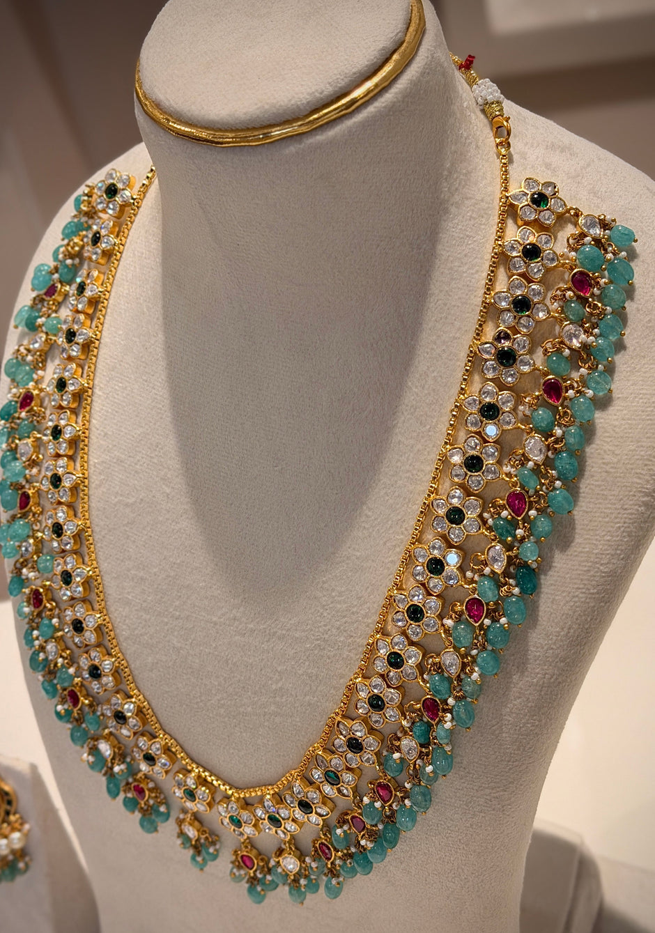 Multicolor Floral Jadau Necklace