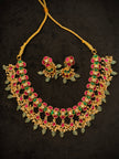 Jadau Ruby and Emerald Gold Choker Necklace Set
