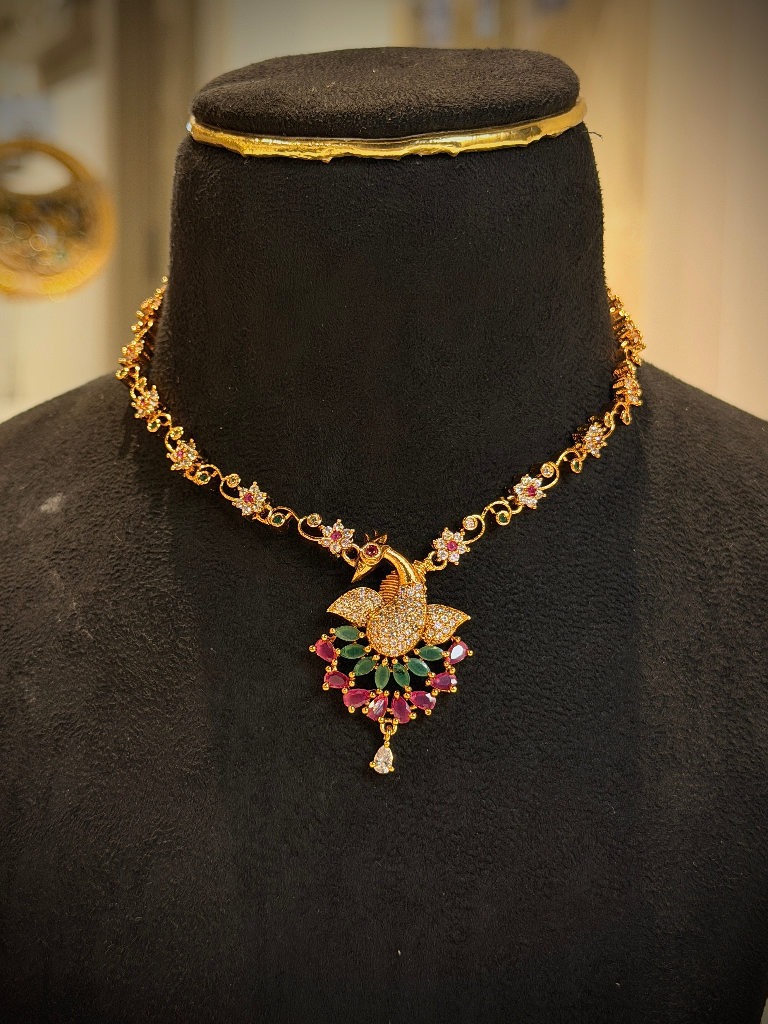 Royal Peacock Choker Necklace Set