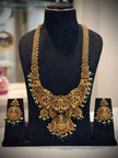 Grand Lakshmi Peacock Temple Haram Necklace Set