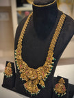 Grand Lakshmi Peacock Temple Haram Necklace Set