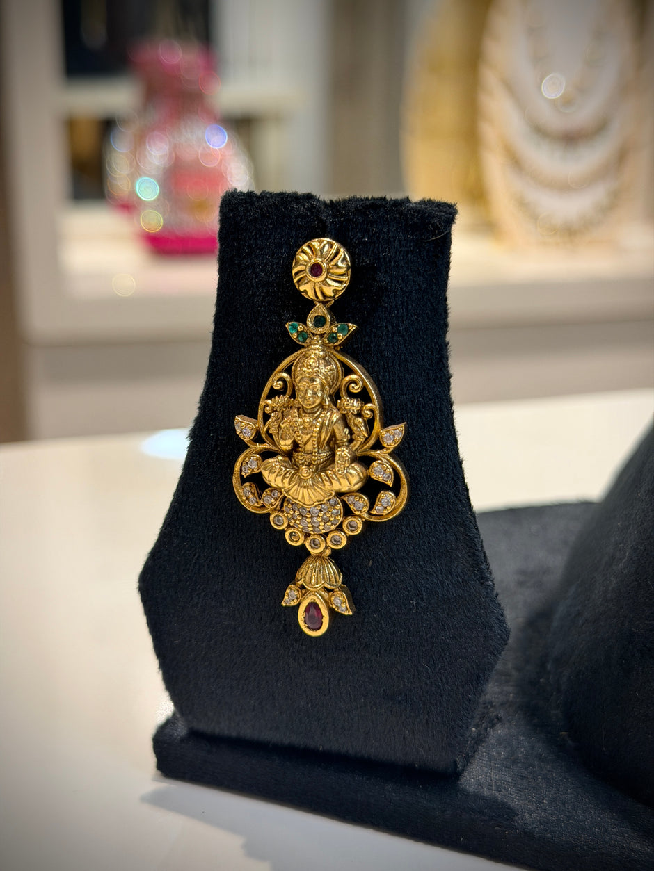 Premium Lakshmi Temple Long Necklace Set