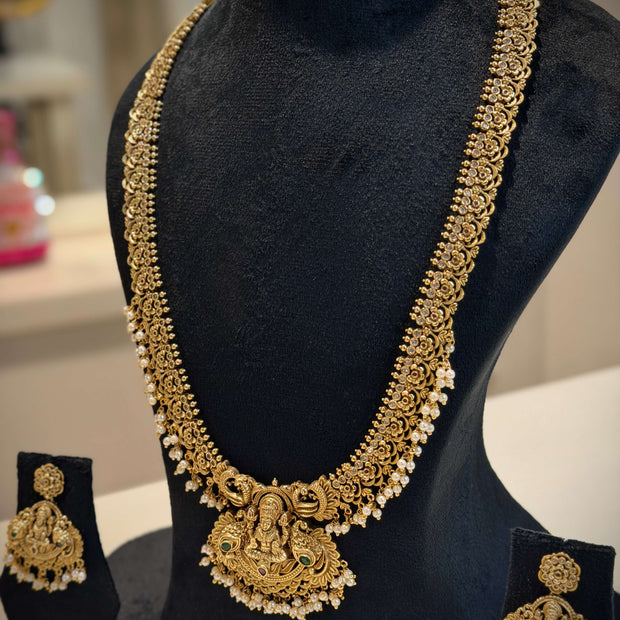Elegant Lakshmi Floral Long Necklace Set