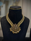 Vedic Temple Gold Lakshmi Kasu Short Necklace Set