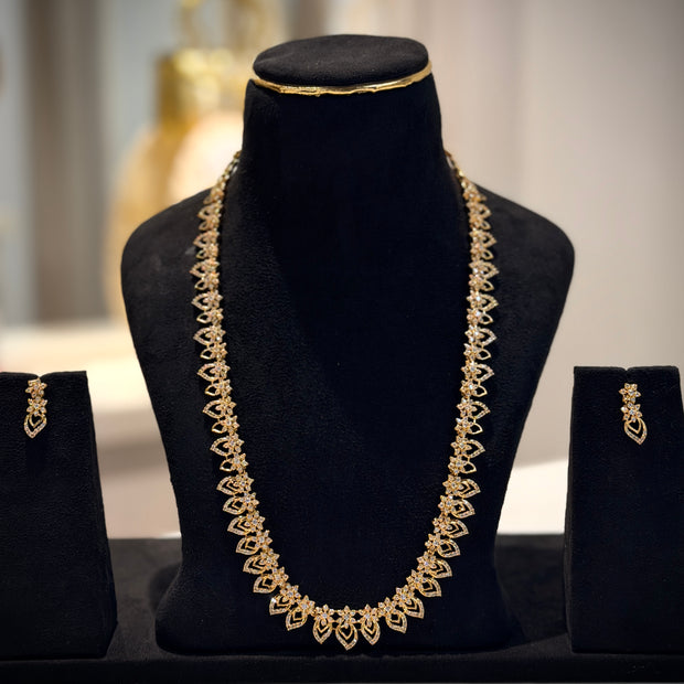 AD Floral Mango Long Necklace Set