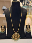 Lakshmi Temple Pendant Long Chain Set