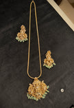 Lakshmi Temple Pendant Long Chain Set
