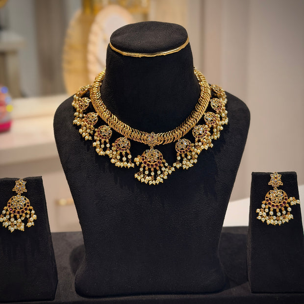 Chandbali Jalebi Choker Necklace Set