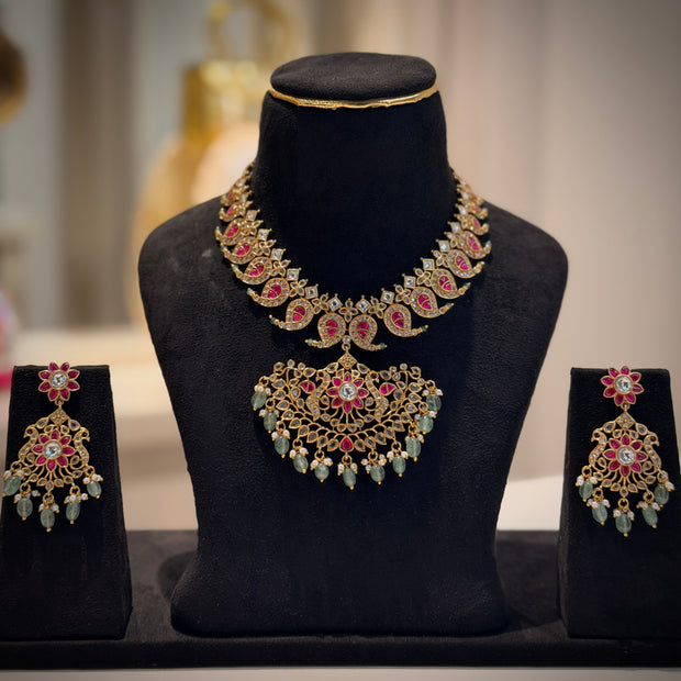 Regal Jadau Mango Choker Necklace Set