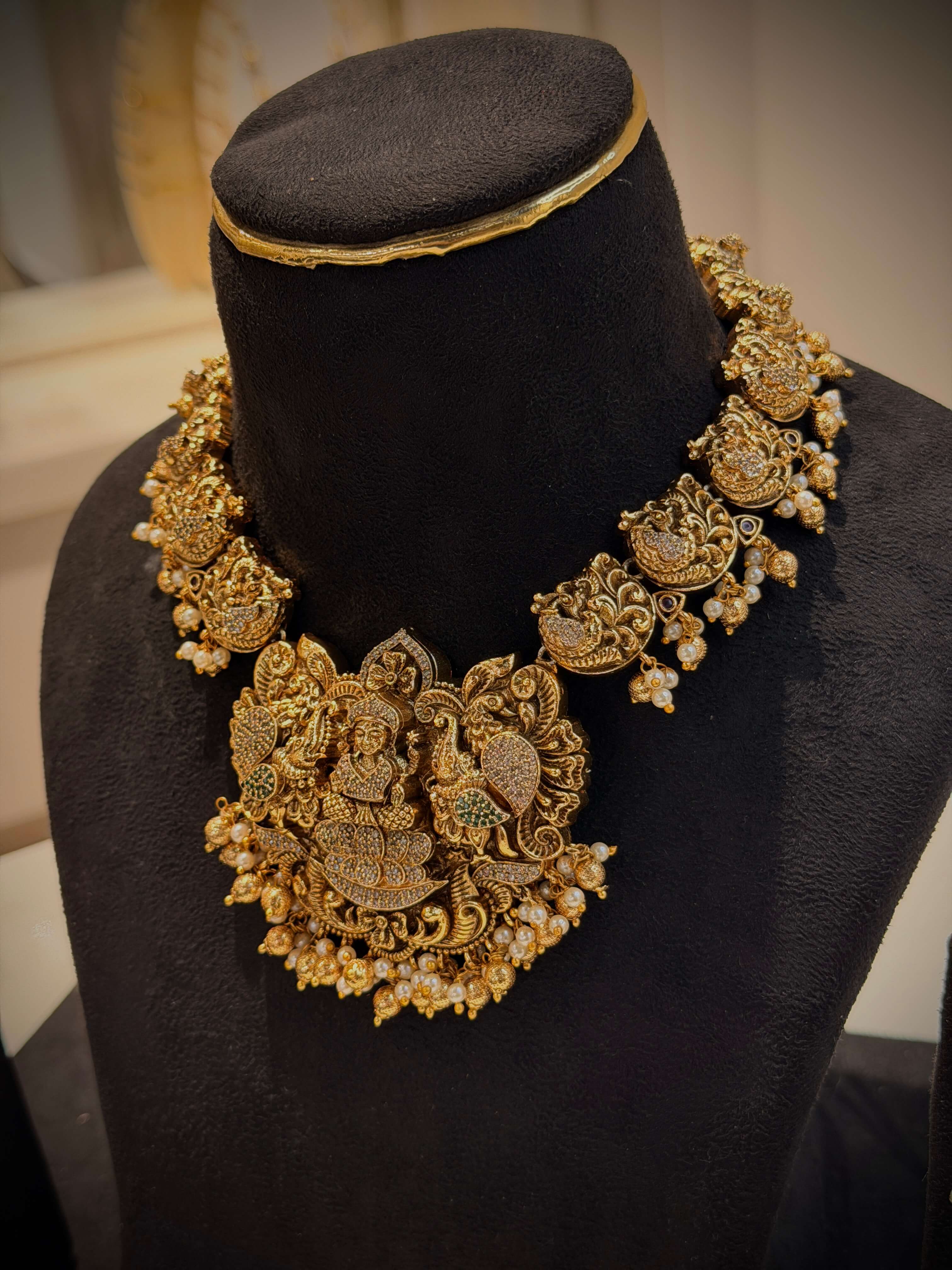 Nakshi Lakshmi Peacock Choker Necklace Set