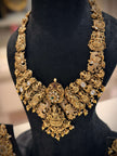 Elegant Peacock & Lakshmi Motif Necklace Set