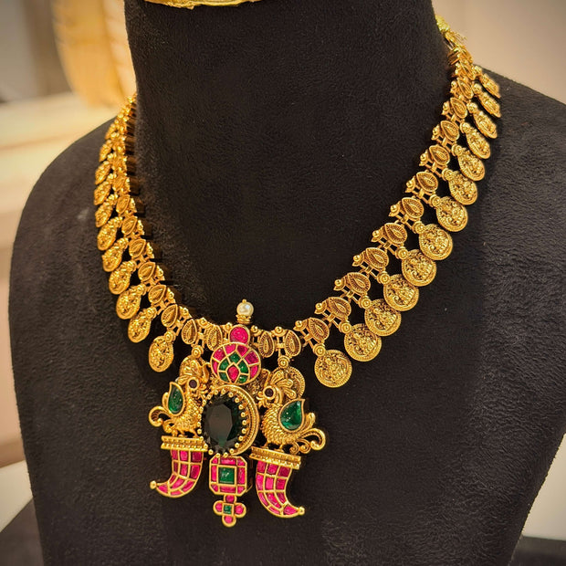 Jadau Kasu Yali Motif Choker Necklace Set