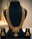 Peacock Motif Netted Haram Long Necklace Set