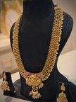 Peacock Motif Netted Haram Long Necklace Set
