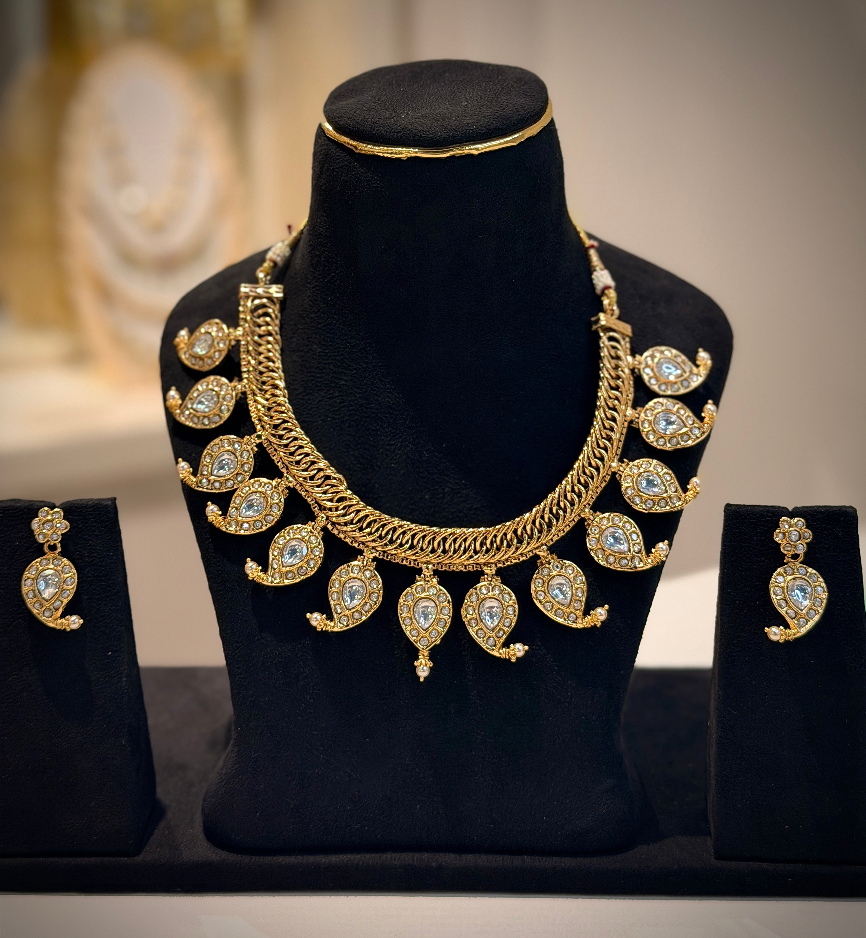 2 in 1 Reversible Jadau Mango Mala Necklace Set