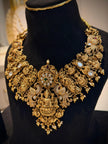 Elegant Peacock & Lakshmi Motif Necklace Set