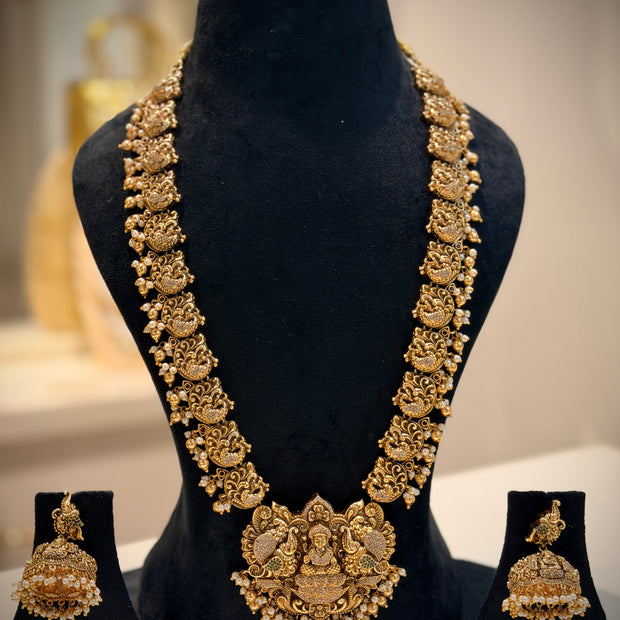 Heritage Gold Lakshmi Long Necklace Set