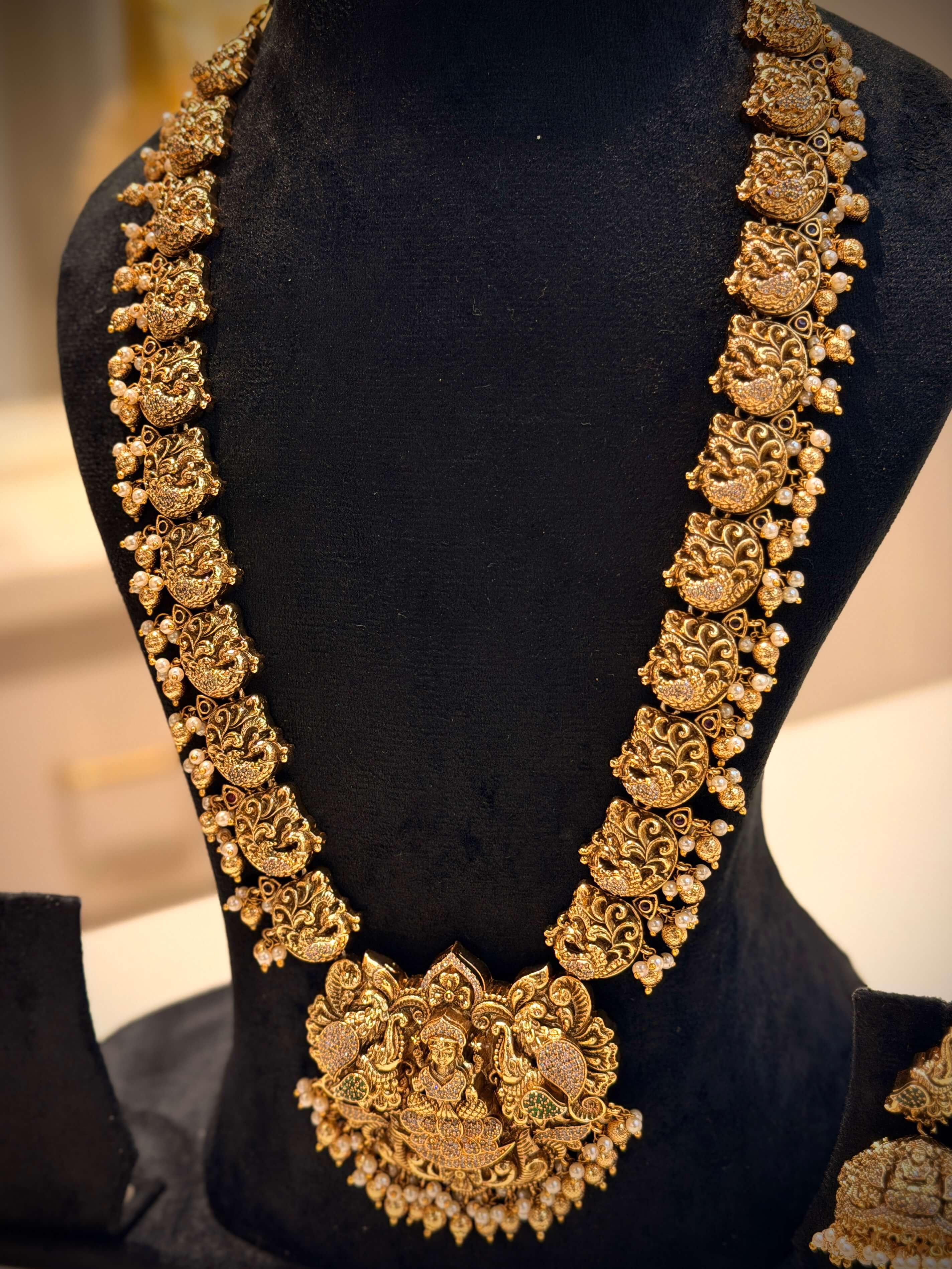 Heritage Gold Lakshmi Long Necklace Set