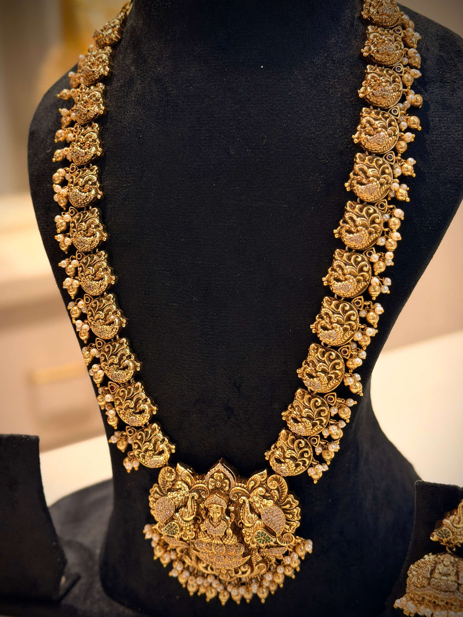 Heritage Gold Lakshmi Long Necklace Set