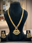 Rajwadi Kundan Meenakari Long Necklace Set