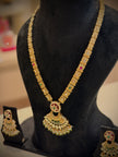 Rajwadi Kundan Meenakari Long Necklace Set