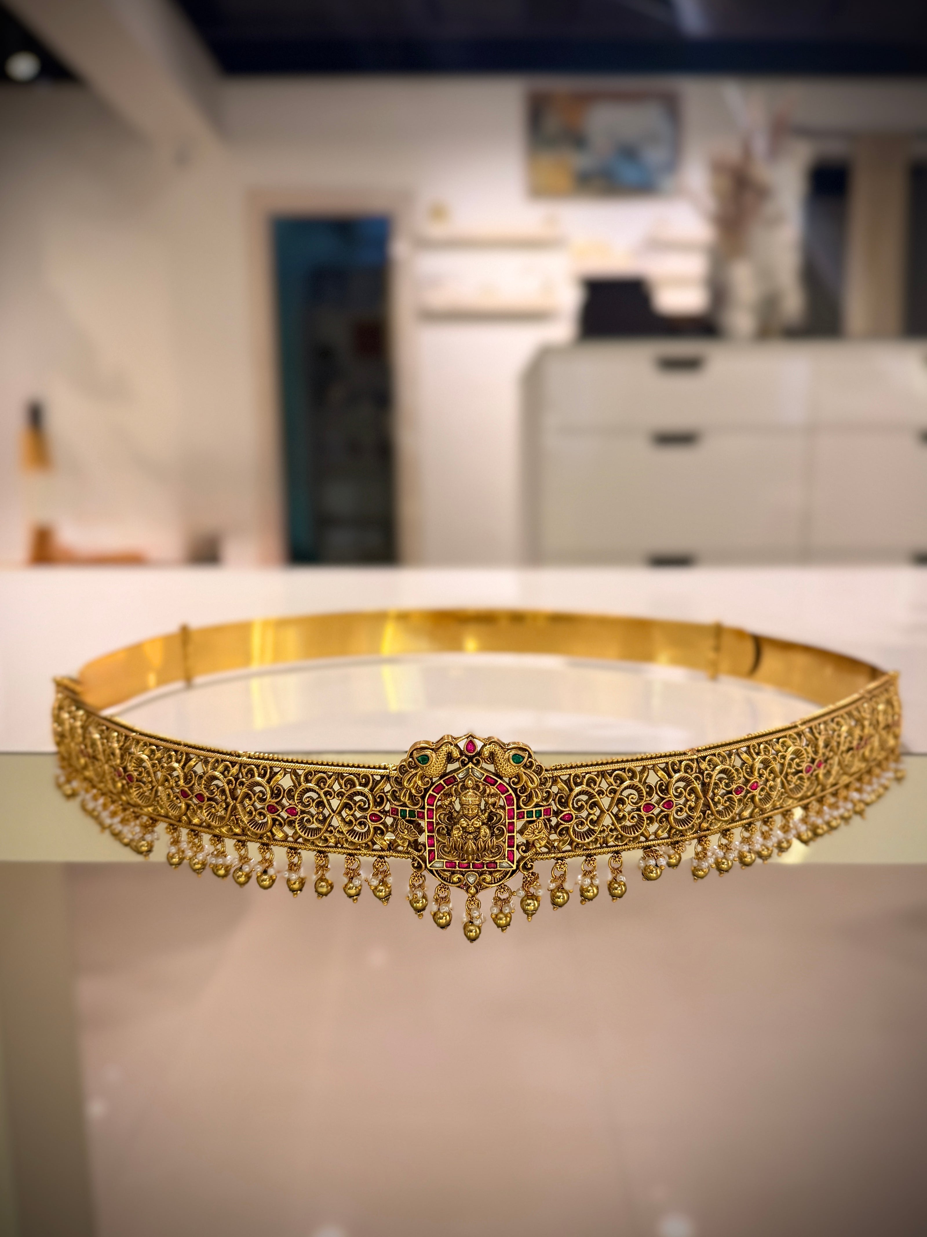 Premium Gold Bridal Waist Belt Vaddanam