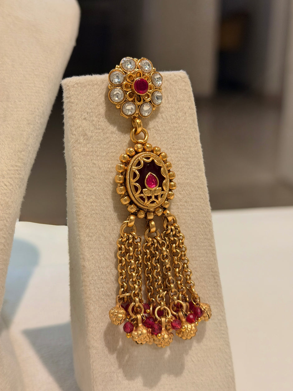 Rajwadi Tassel Designer Choker Necklace Set