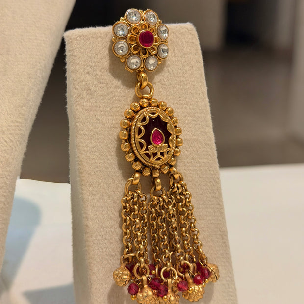 Rajwadi Tassel Designer Choker Necklace Set