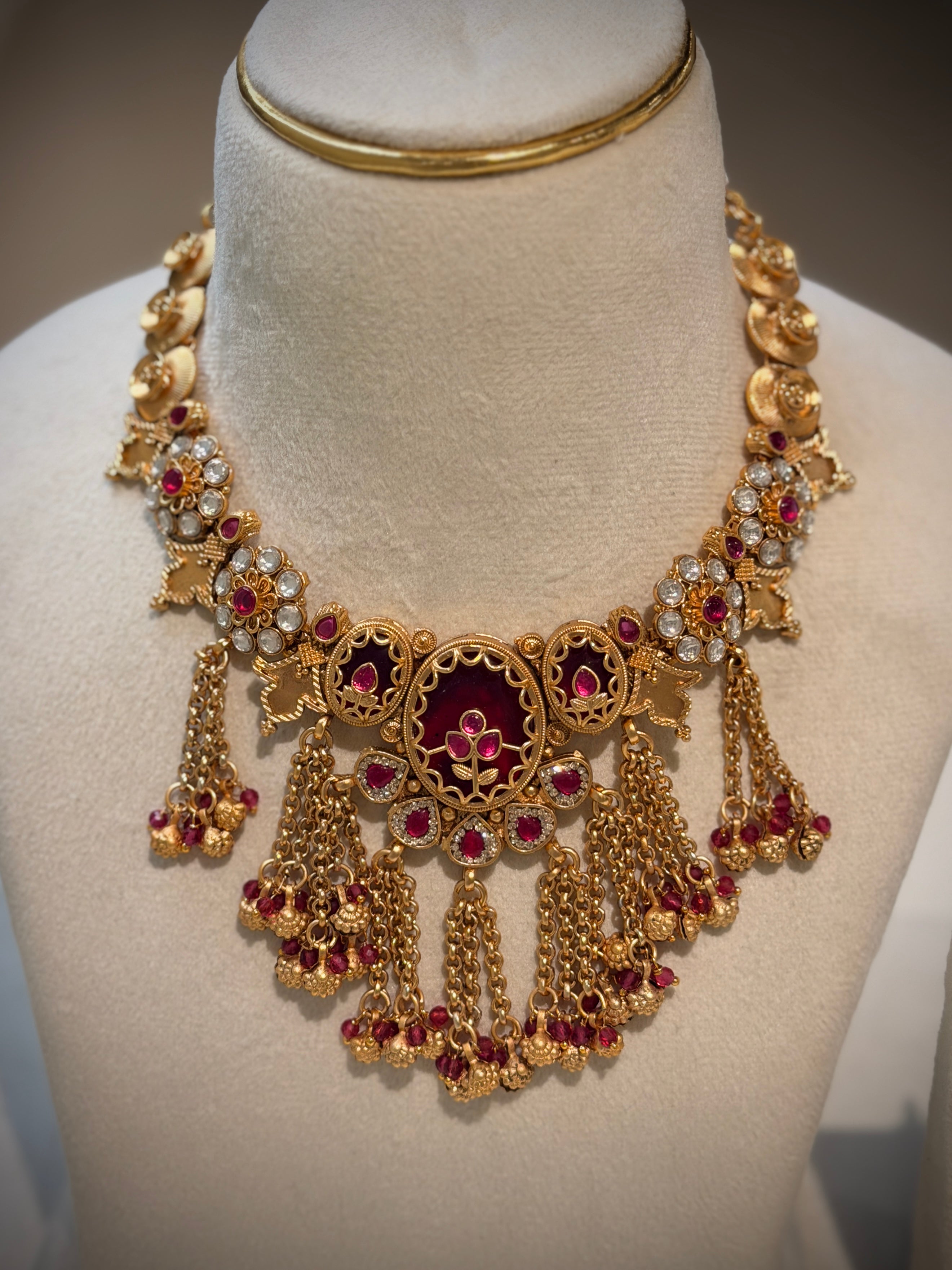 Rajwadi Tassel Designer Choker Necklace Set