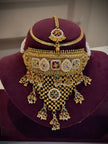 Pachi Kundan Netted Choker Necklace Set (with Maag Tikka)