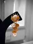 Crown Pearl Cluster Dangle Earrings Set