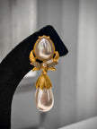 Gold Pearl CZ Dangler Earrings Set