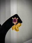 Gold Resin Floral Drop Earrings Set