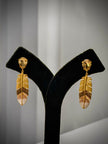 Gold Safire Feather Dangler Earrings Set