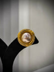 Gold Vintage Pearl CZ Studs Earrings Set