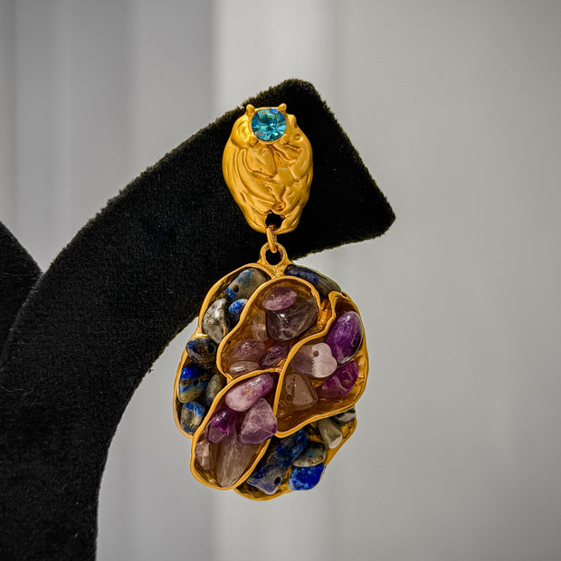 Stone Cluster Artisanal Earrings Set