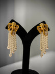 Gold Ganesha Pearl Earrings Set