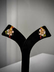 Gold Blossom Bird Charm Stud Earrings Set