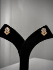 Gold Crystal Link Stud Earrings Set