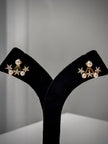 Gold Pearl Crystal Stud Earrings Set