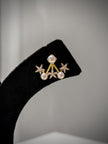 Gold Pearl Crystal Stud Earrings Set