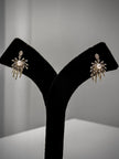 Gold Pearl Spider Crystal Earrings Set