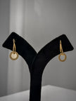 Gold CZ Circle Drop Minimal Stud Earrings