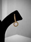Gold CZ Circle Drop Minimal Stud Earrings