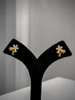Gold Opal Floral Stud Earrings