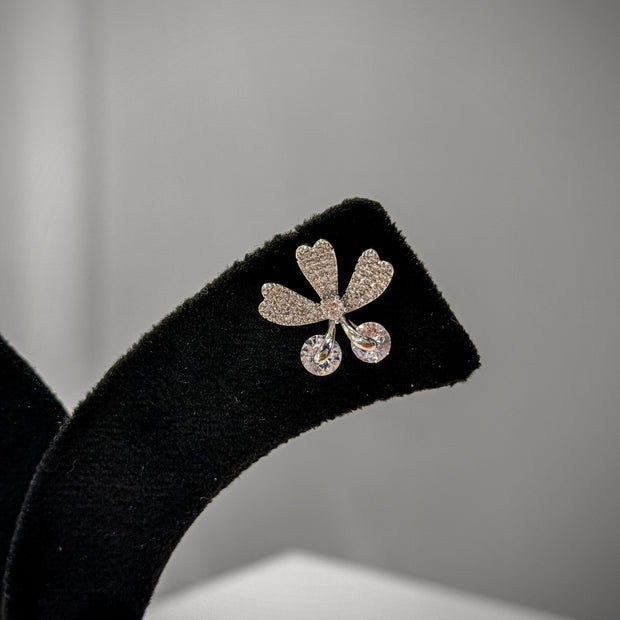 Floral Rotating Crystal Petal Stud Earrings Set