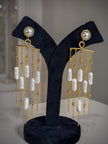 Pair of earrings with pearl-like beads 