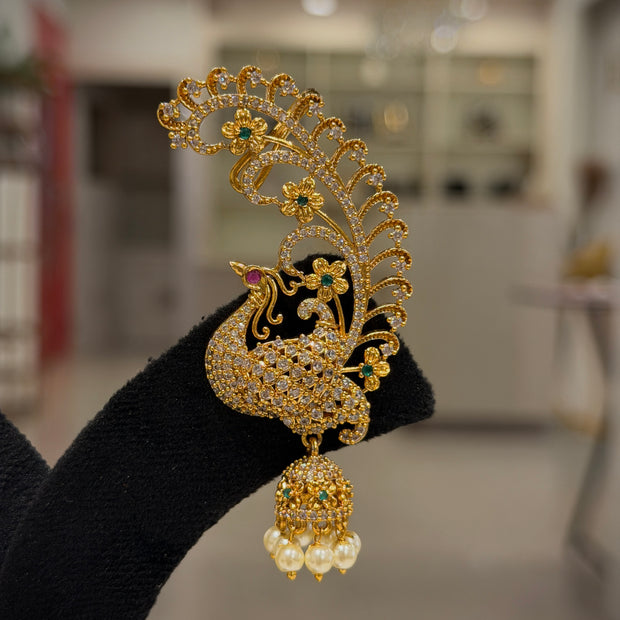 Peacock Jhumka Pearl Earrings Set