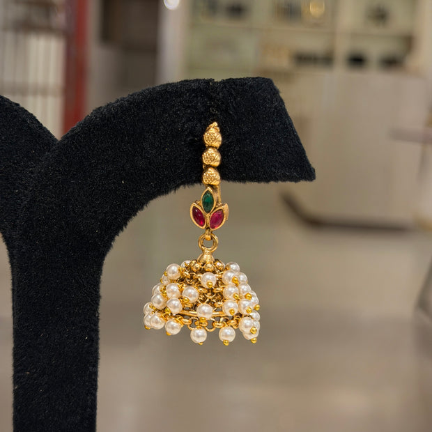 Pearl Cluster Jhumka Earrings