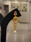 Spiral Pearl Drop Jhumka Earrings